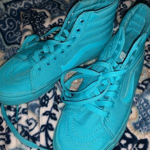 Bright blue high top vans